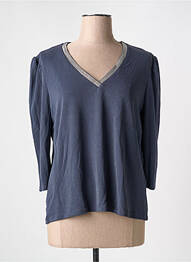 T-shirt col v manches courtes gris JULIE GUERLANDE femme