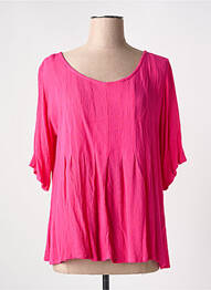 Blouse col rond manches 3/4 rose AGATHE & LOUISE femme