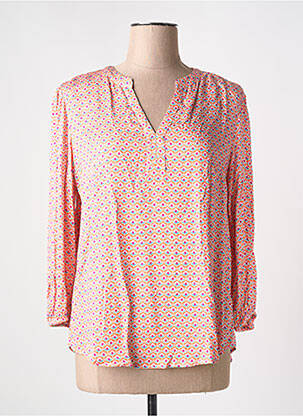 Blouse tissage popeline manches 3/4 orange TINTA STYLE femme