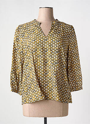 Blouse imprimé fleurs manches 3/4 jaune CREAM femme
