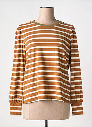 T-shirt manches longues manches longues marron ANDAM femme