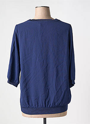 Blouse col rond manches 3/4 bleu TONI femme