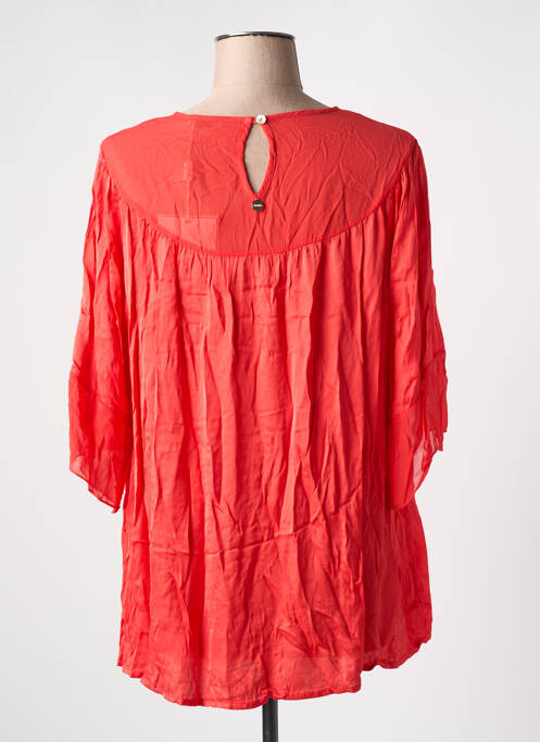 Blouse fermeture boutonnée au dos manches 3/4 rouge FRACOMINA femme