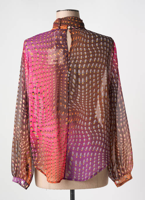Blouse légère et transparente manches longues orange B.YU femme