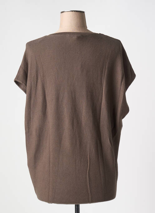 Pull col v manches courtes vert MORGAN femme