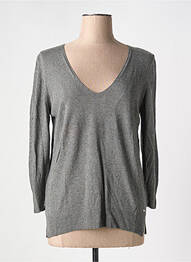 Pull tissage chiné manches 3/4 gris ANDAM femme