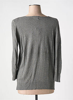 Pull col v manches 3/4 gris ANDAM femme