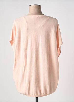 Pull col v manches courtes rose MORGAN femme