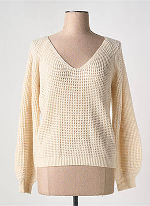 Pull col v manches longues beige LOLA ESPELETA femme