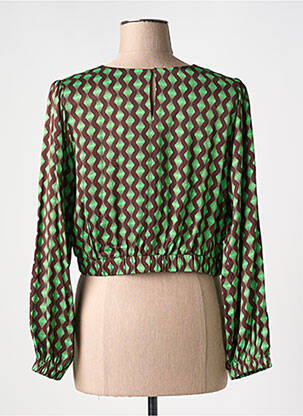 Blouse imprimé fantaisie manches longues vert SURKANA femme