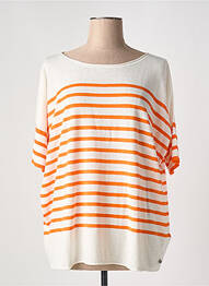 Pull col bateau manches 3/4 orange CREAM femme