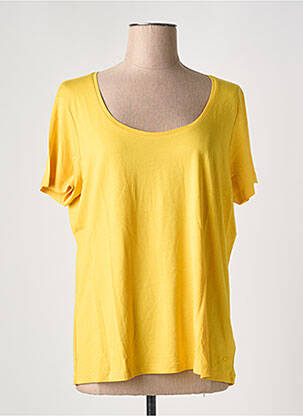 T-shirt coupe droite manches courtes jaune CREAM femme