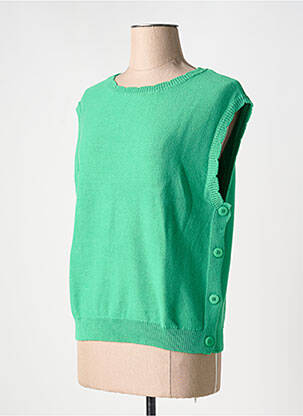 Pull stretch sans manche vert C'EST BEAU LA VIE femme