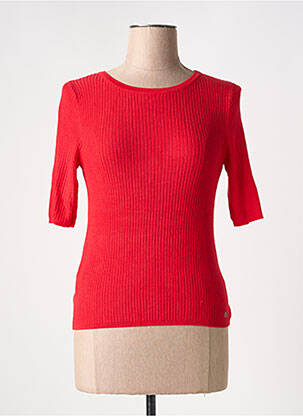 Pull stretch manches courtes rouge SURKANA femme