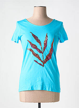 T-shirt stretch manches courtes bleu JULIE GUERLANDE femme