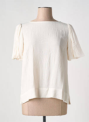 Blouse légère et transparente manches courtes beige SURKANA femme