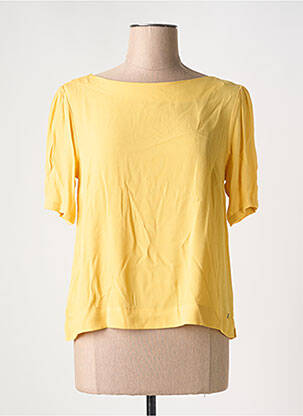 Blouse légère et transparente manches courtes jaune SURKANA femme