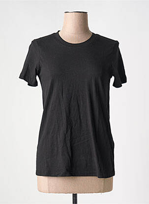 T-shirt stretch manches courtes noir KAFFE femme