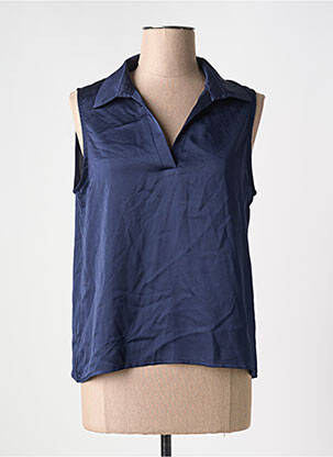 Top coupe fluide sans manche bleu MOLLY BRACKEN femme