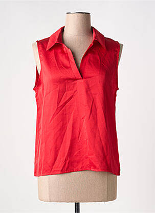 Top coupe fluide sans manche rouge MOLLY BRACKEN femme