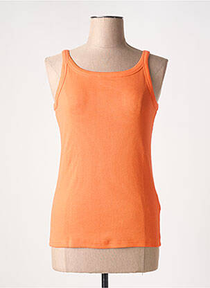 T-shirt stretch fines bretelles orange KAFFE femme