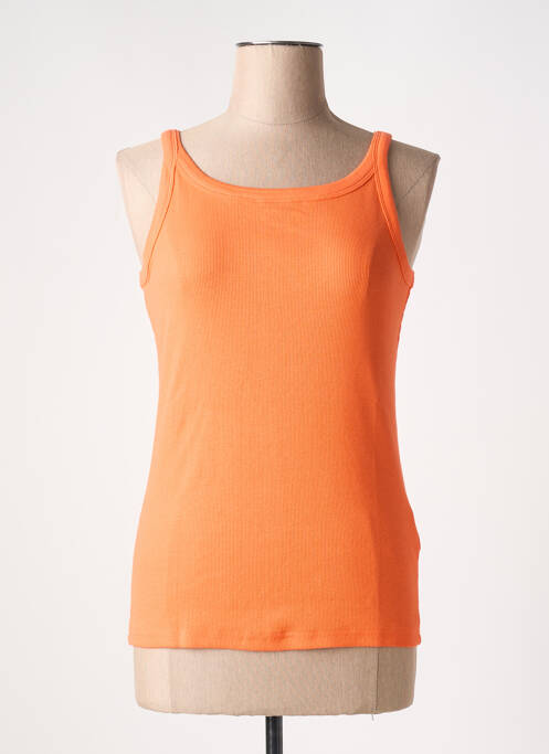 T-shirt stretch fines bretelles orange KAFFE femme