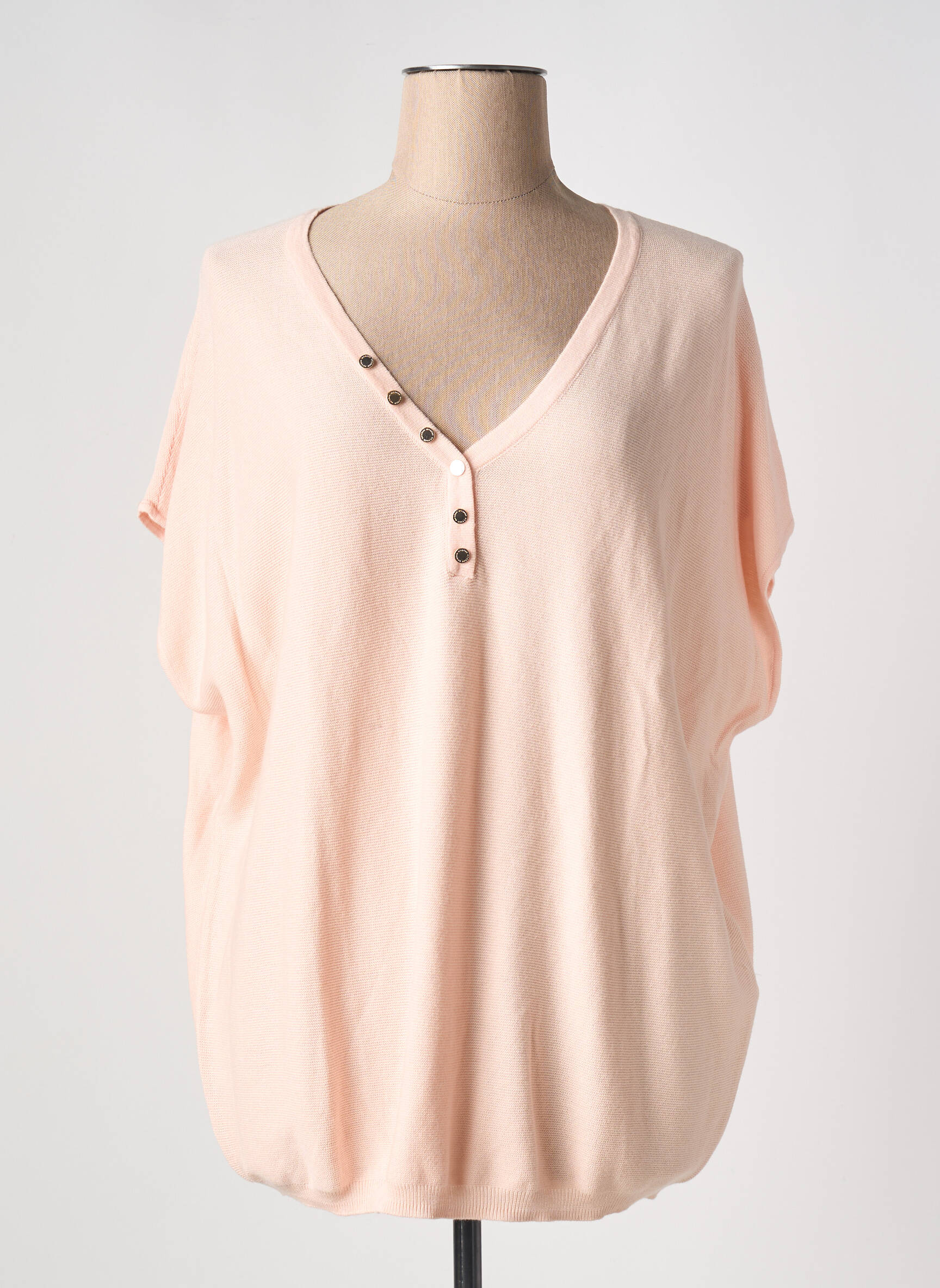 Pull Morgan Femme - Col V, Manches Longues, Maille Duveteuse Avec Fils Métallisés