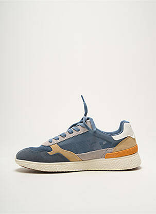 Baskets nubuck bout rond bleu VICTORIA homme