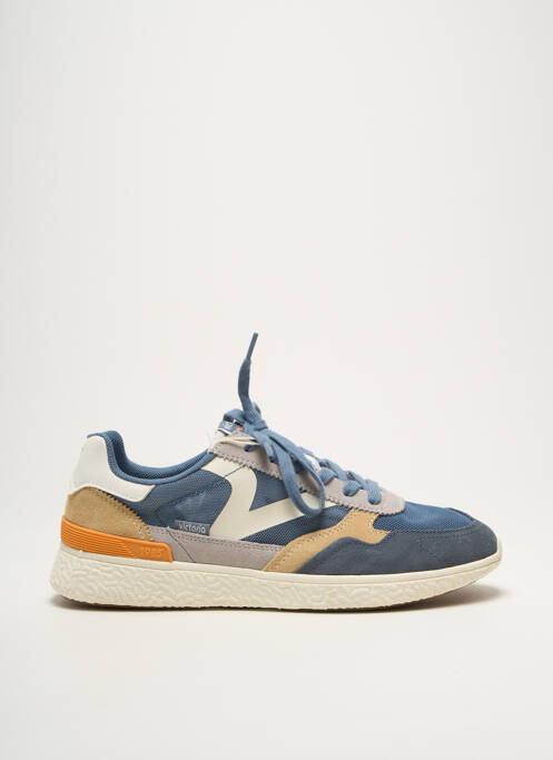 Baskets nubuck bout rond bleu VICTORIA homme