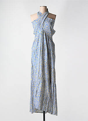 Robe longue manches dos nu sans manche bleu BLA-BLA femme