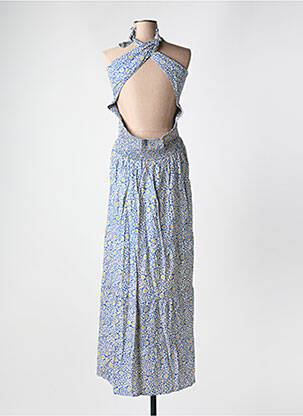 Robe longue manches dos nu sans manche bleu BLA-BLA femme