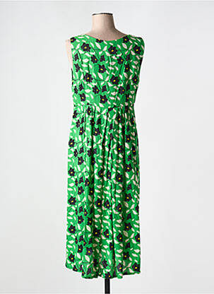 Robe mi-longue imprimé fleurs sans manche vert BLA-BLA femme
