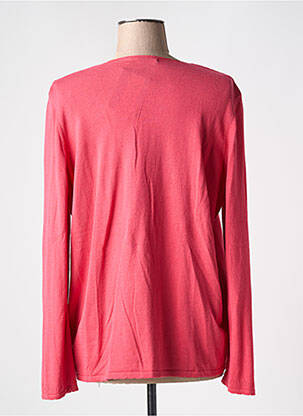 Gilet manches longues col rond rose I.ODENA femme