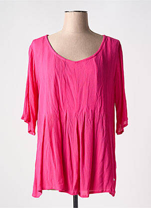 Tunique manches longues tissage crêpe rose AGATHE & LOUISE femme