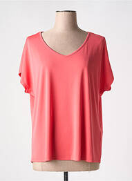 T-shirt col v manches courtes rose TINTA STYLE femme
