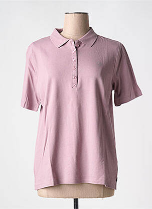 Polo sérigraphie avec strass manches courtes violet TONI femme