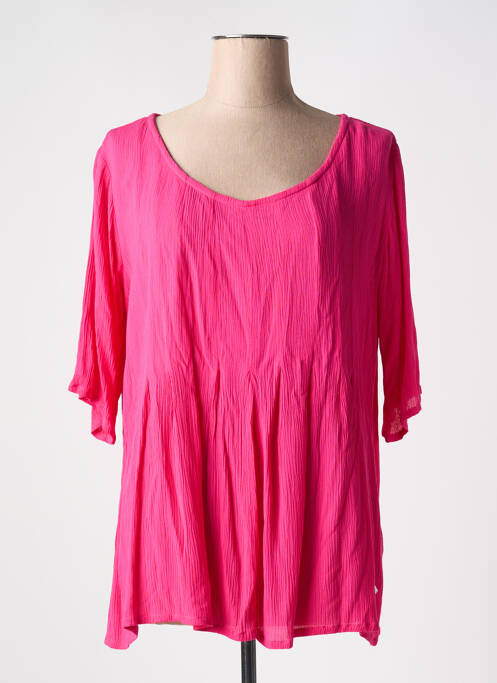 Tunique manches longues tissage crêpe rose AGATHE & LOUISE femme
