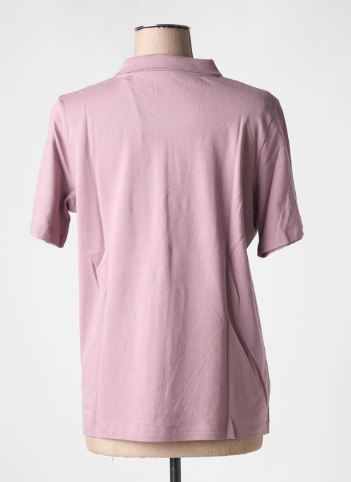 Polo sérigraphie avec strass manches courtes violet TONI femme