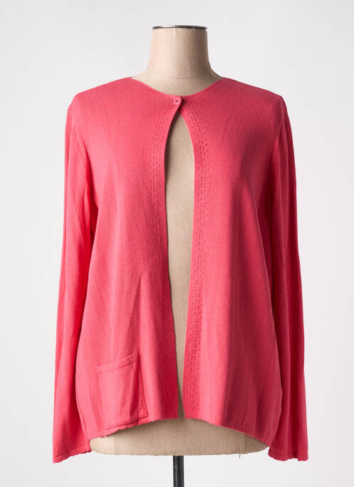 Gilet manches longues rose I.ODENA pour femme