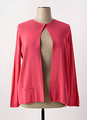 Gilet manches longues col rond rouge I.ODENA femme