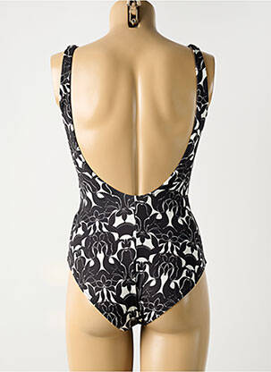 Maillot de bain 1 pièce imprimé fantaisie haut triangles noir SURKANA femme