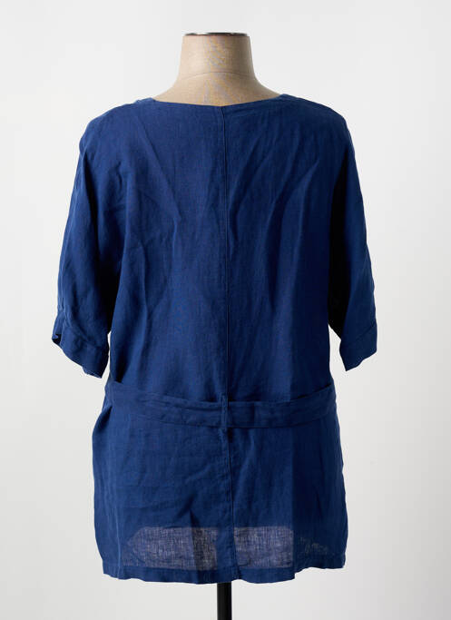 Tunique manches courtes bleu LILI & CAROLINE pour femme