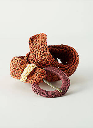 Ceinture effet matière satinée marron SURKANA femme