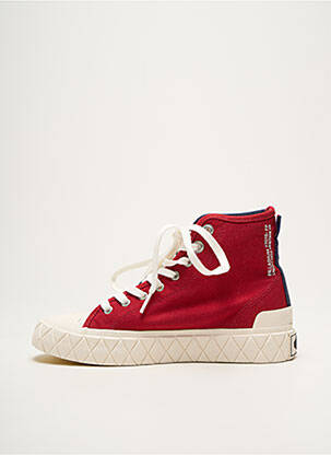 Baskets bout rond talon plat jusqu'à 3cm rouge PALLADIUM femme