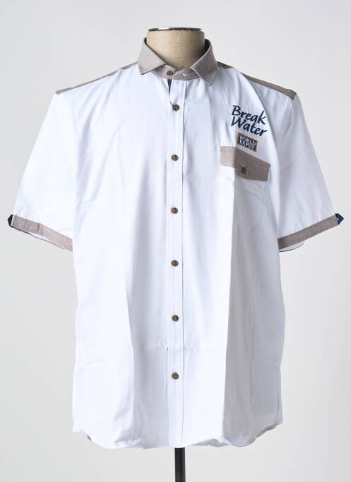 Chemise manches courtes coupe droite blanc CAP 10 TEN homme