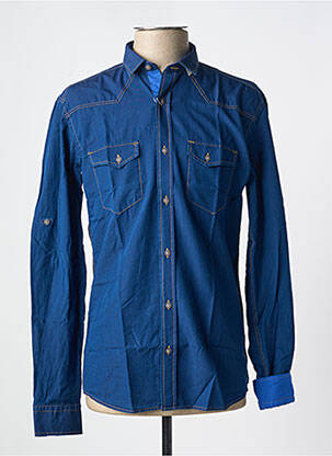 Chemise manches longues poches bleu FOXX homme