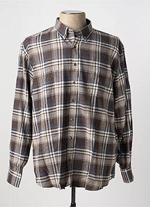 Chemise manches longues marron CAP 10 TEN pour homme