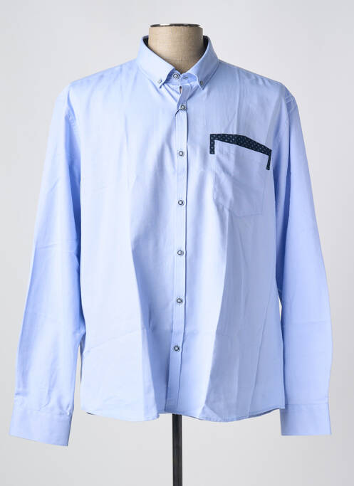 Chemise manches longues bleu CAP 10 TEN pour homme