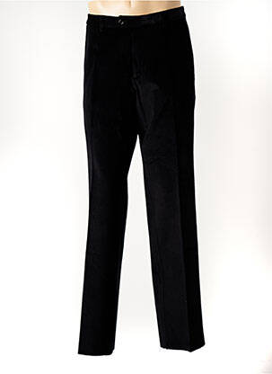 Pantalon chino fermeture zippée sous rabat avec crochet taille normale noir COSSERAT homme