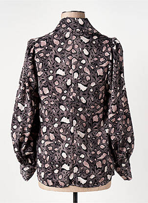 Chemisier imprimé fantaisie manches longues gris JEFF GALLANO femme